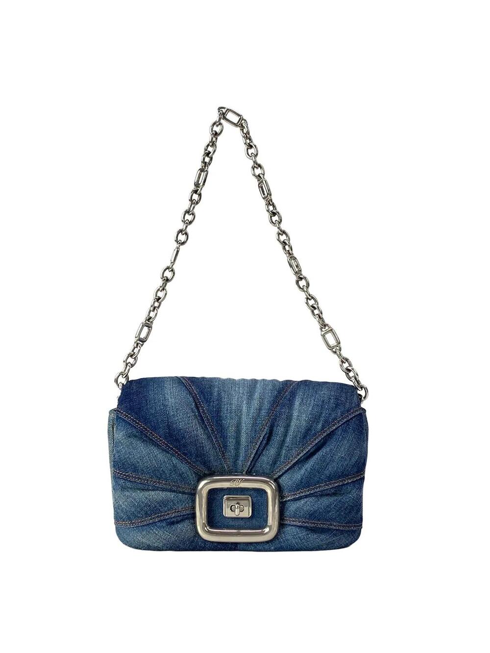 Roger Vivier Viv Shock Navy Denim #288599R89B